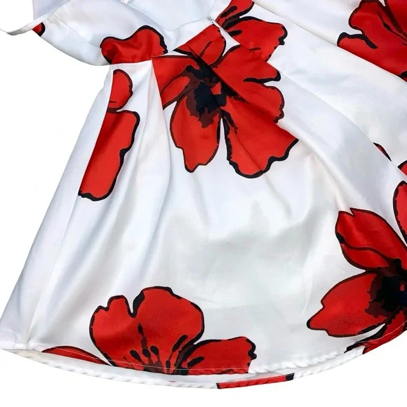 A’gaci Floral Fit and Flare Mini Dress Prom Party Occasion Flirty Easter Summer - Picture 10 of 13